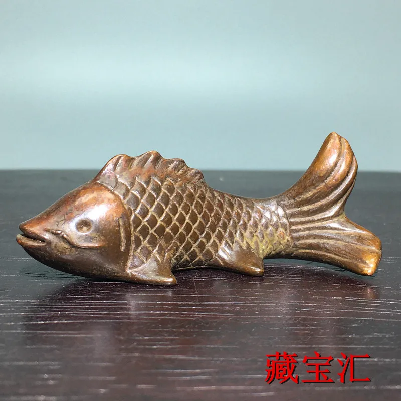 Old Collection Exquisite Solid Small Carp Hand Piece Creative Craft Nian Nian You Yu Tea Pet Home Decor Ornament For Collection