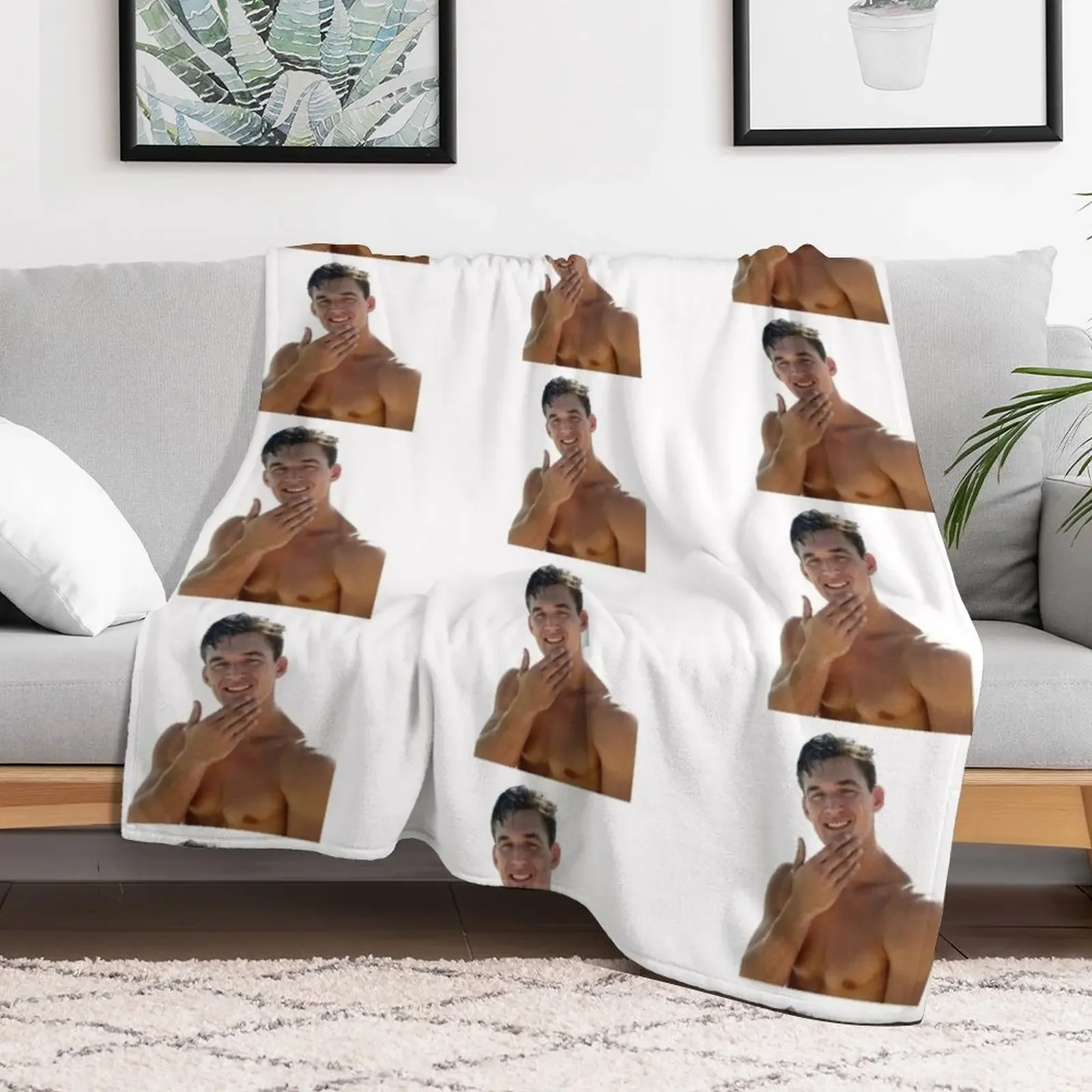 Tyler C. Shirtless Throw Blanket Thermals For Travel Travel Blankets