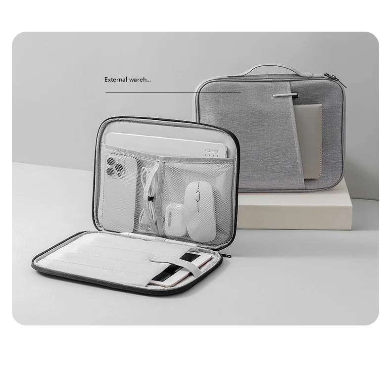 Leichte Tablet-Tragetasche 11-15,6 Zoll Oxford-Handtasche für iPad mit Plüschfutter – Detail 5