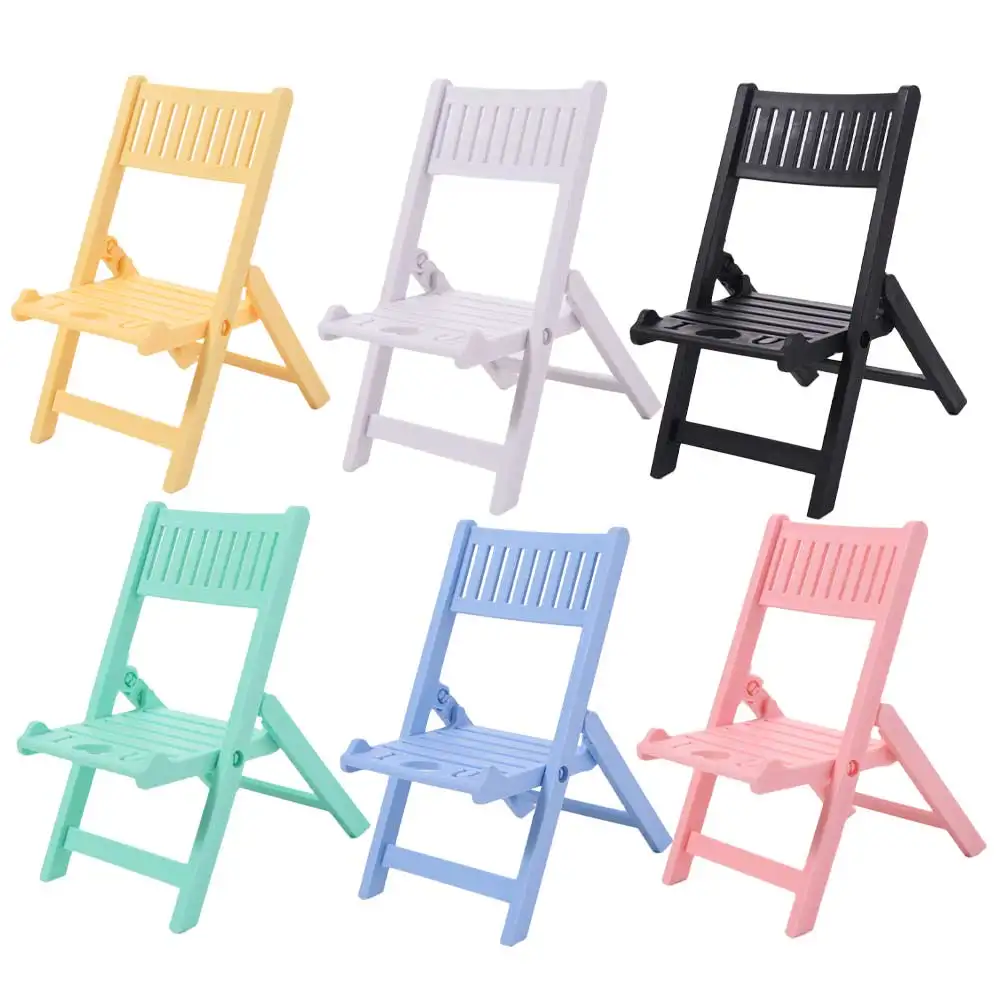 Plastic Cellphone Stand Folding Multi-functional Chair Shape Phone Holer Portable Desk Decor Cell Phone Bracket Girl Student