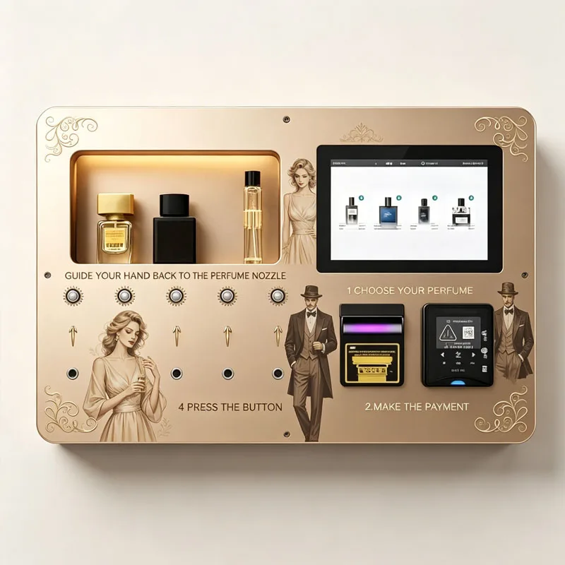 

Wall Mounted Perfume Dispenser Fragrance Tester System with Interactive Touch Screen Wholesale Customized