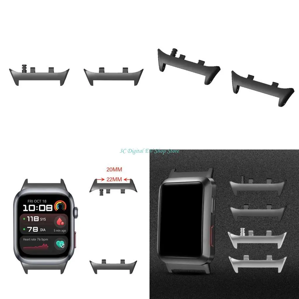 

E74D Watch Connectors Metal Link for Smartwatch Rust Proof Alloy Material Perfect for All Bands Enhances Watch Security 2pcs
