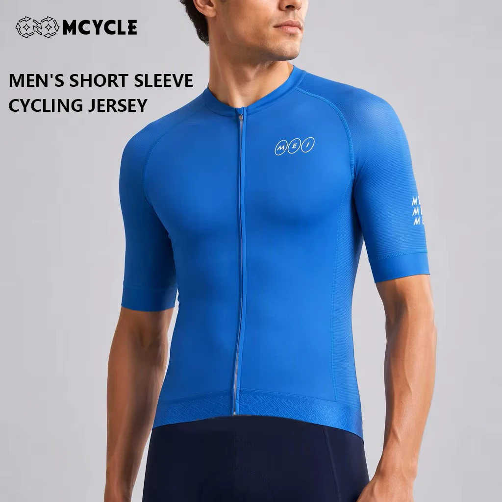 Mcycle Herren-Radtrikot, Neuankömmling, Sublimationsdruck, atmungsaktives Fahrradtrikot, kurzärmelig, individuelle professionelle Sportbekleidung
