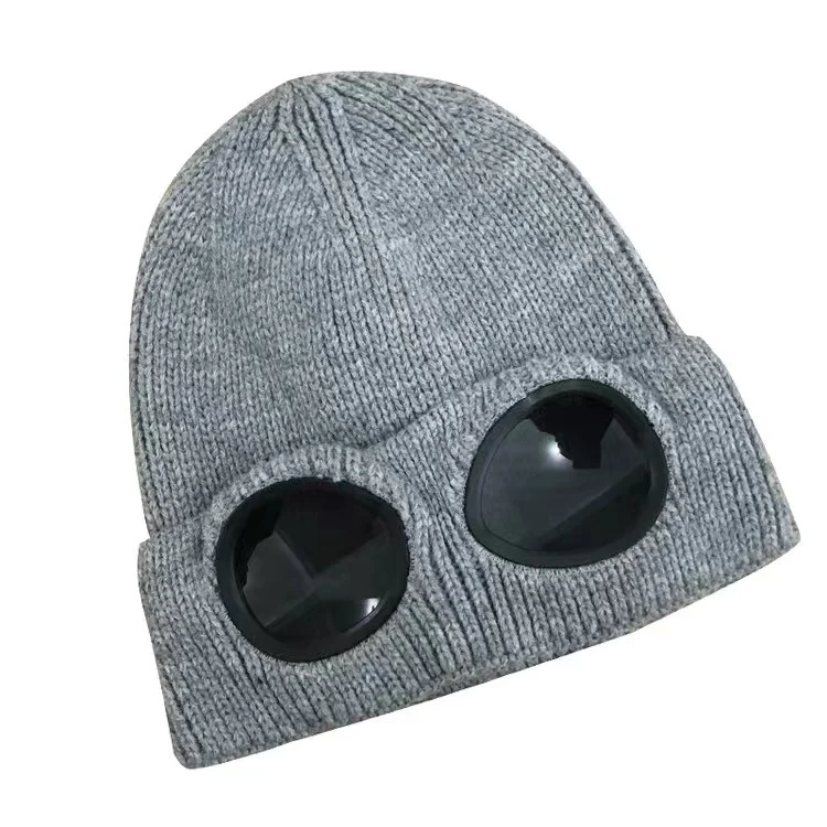 Retro American Knitted Woolen Hat with Glasses Casual Jazz Dance Accessories Leisure Skiing Autumn Winter Cotton Women's Cap view 5