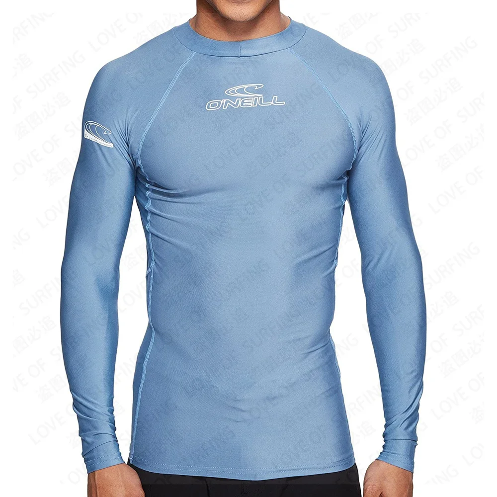 Rash Guards-traje de baño de manga larga para hombre, traje de baño para deportes acuáticos, natación, entrenamiento, secado rápido, protección solar, personalizable