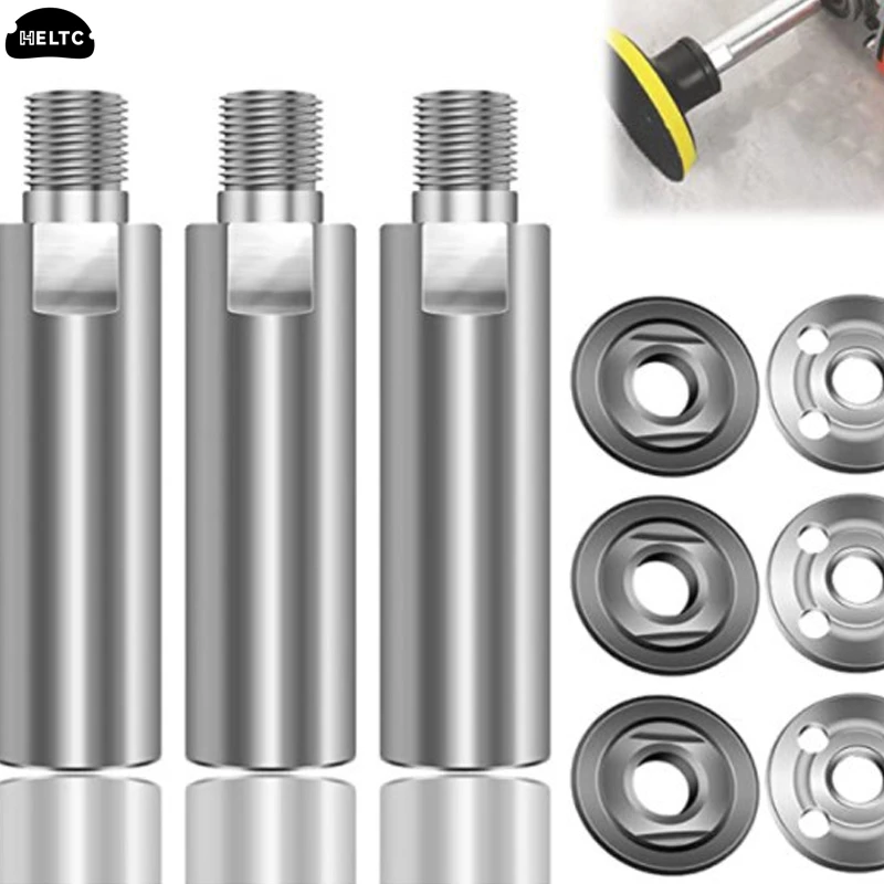 3PCS/Set 80MM Thread Adapter Shaft Polishing Pad Grinding Connection Rod Polisher Accessories M10 Angle Grinder Extension Rod