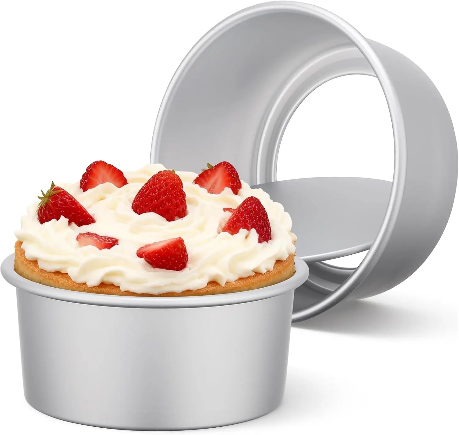 2-10inch Round Cake Pan with Removable Bottom Aluminum Baking Pans for Layer Cakes Bakeware Tools Baking DIY Tray Layer Tier