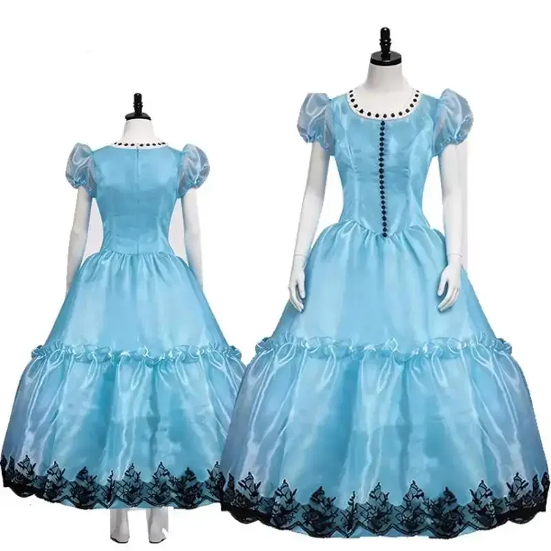 Costume de cosplay de la comédie "Alice au pays des merveilles" pour femmes adultes, robe bleue, déguisement pour Halloween, carnaval, fête.