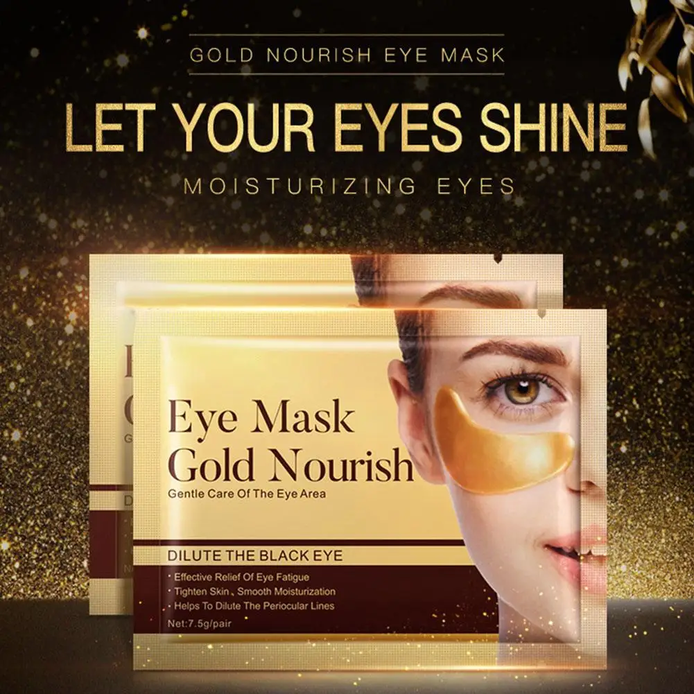 Goldene Augen maske feuchtigkeit spendende Augen maske entfernen Augenringe Aufkleber Haut polster Tasche Alter Pflege Gel Augen Anti x7v7