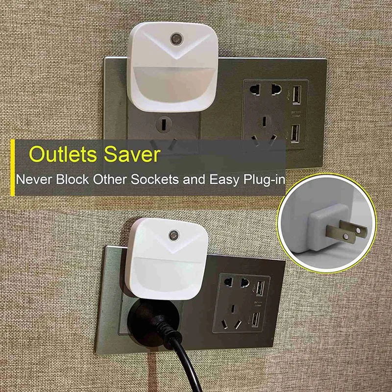 Veilleuse LED intelligente à prise UE, veilleuses blanches, capteur de crépuscule pour Foster, chambre à coucher, toilettes, paquet de 6