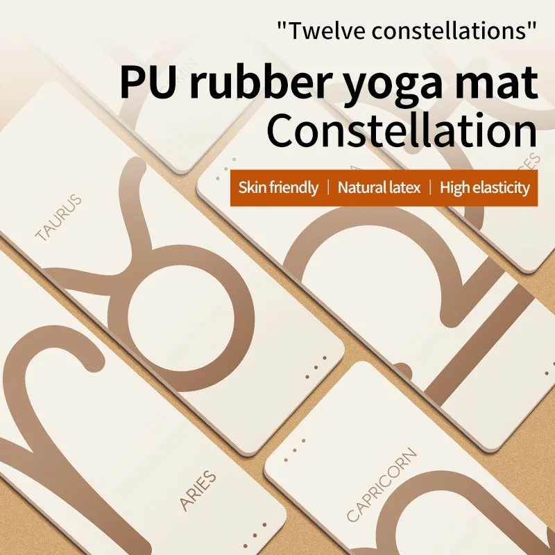 YTYIN chaud personnalisé écologique Fitness voyage antidérapant pliable polyuréthane Constellation naturelle tapis de Yoga en caoutchouc Pu