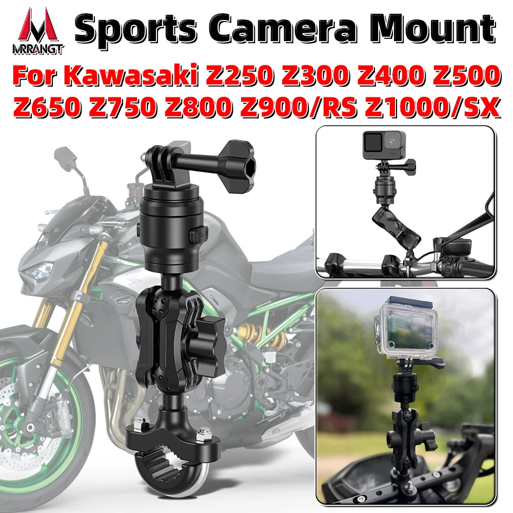 Motorcycle Camera Holder Handlebar Mirror Mount Bike Bracket For Kawasaki Z250 Z300 Z400 Z500 Z650 Z750 Z800 Z900 Accessories
