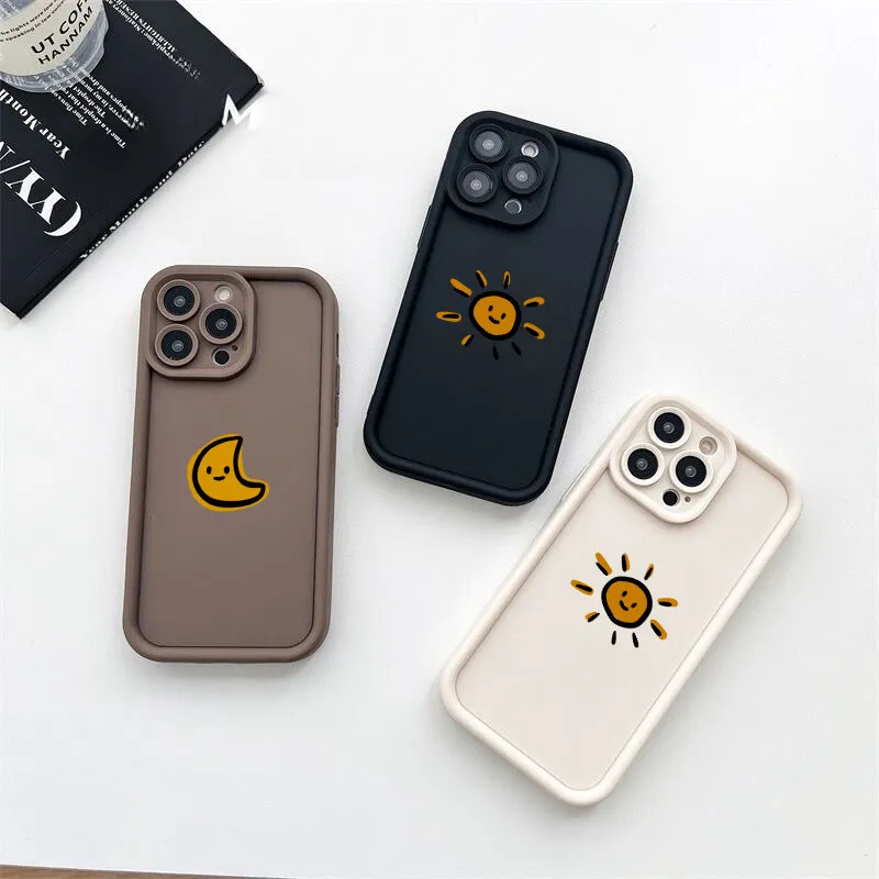 Phone Case For VIVO V40 V30 V29 V23 V25 V30E V27E V23E V25E V11i Z3 V15 S1 V20 Pro Y75 Y55 Y100 cover Sun Moon Matte Silicone