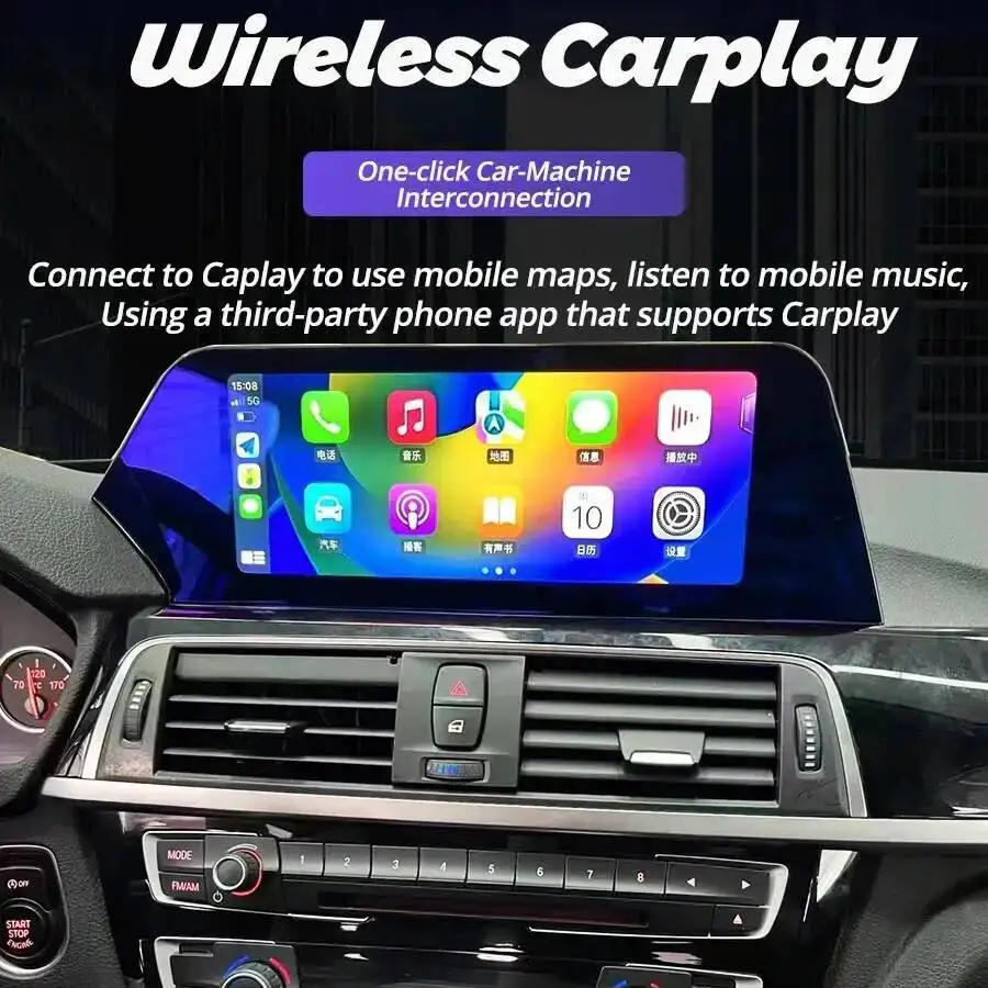 12.3 Inch Car Radio Android Qualcomm Multimedia Player 4G GPS Navigation Auto Carplay BT For BMW X1 E84 2010 - 2015 Blade Screen