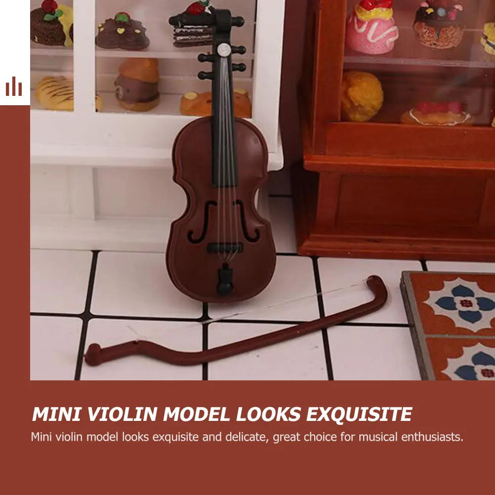 

10 Sets Violin Ornaments Decoration Christmas Office Decorations Music Small Musical Dollhouse Sized Resin