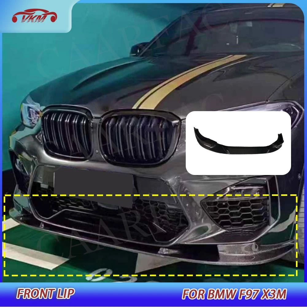 Передний бампер из углеродного волокна, спойлер для подбородка для BMW F97 X3M 2019-2021, бампер для подбородка, автомобильный Стайлинг, комплекты кузова, аксессуары FRP