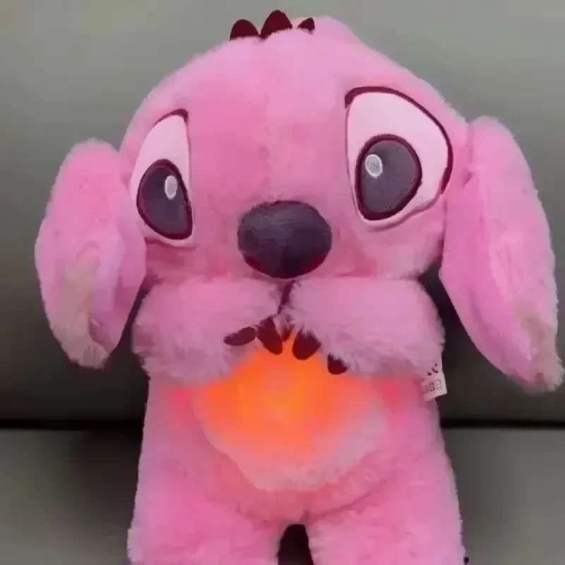 Pluszaki Stitch 30 cm Kreatywne Gadżety Czteropoziomowa Poduszka Powietrzna Wydaje Dźwięk Podświetlenie Oddychanie Led Muzyka