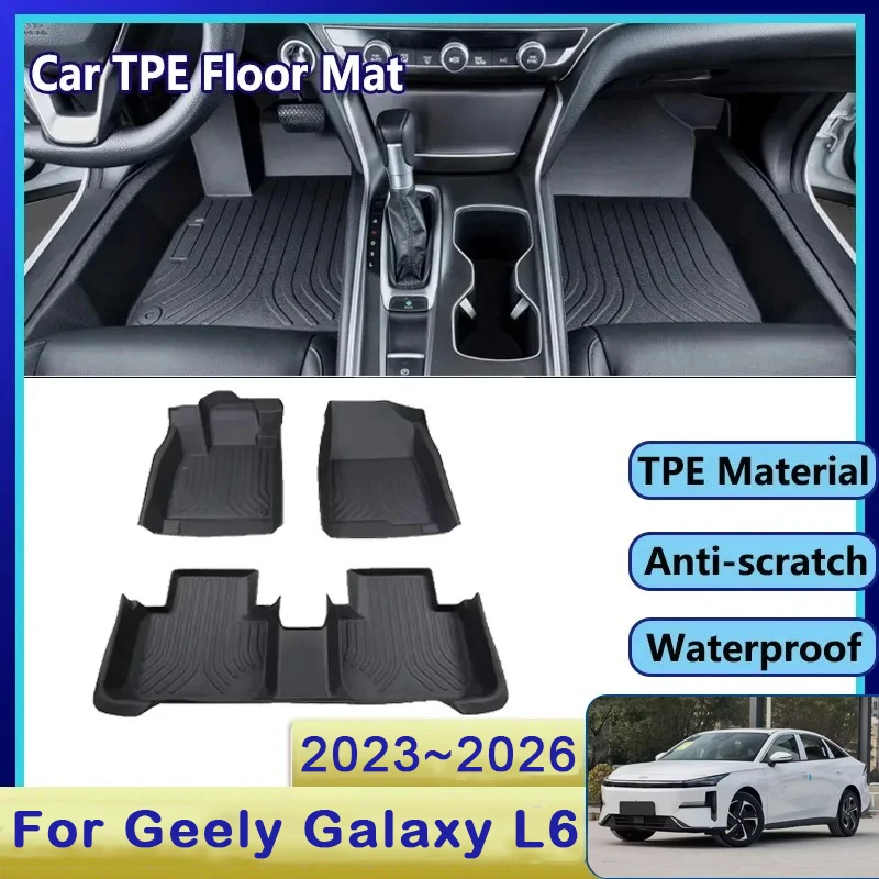 

Car Floor Mats For Geely Galaxy L6 2023-2026 Sedan Waterproof Pads Left Hand Driver Foot Carpets Footpad Covers Auto Accessories