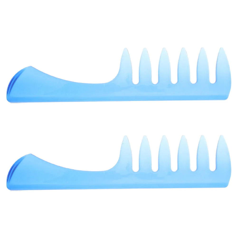 

2Pcs Retro Wide Tooth Comb for Men Barber Hairstylist Thick Curly Hair Detangler Salon Hair Styling Tool Plastic Material