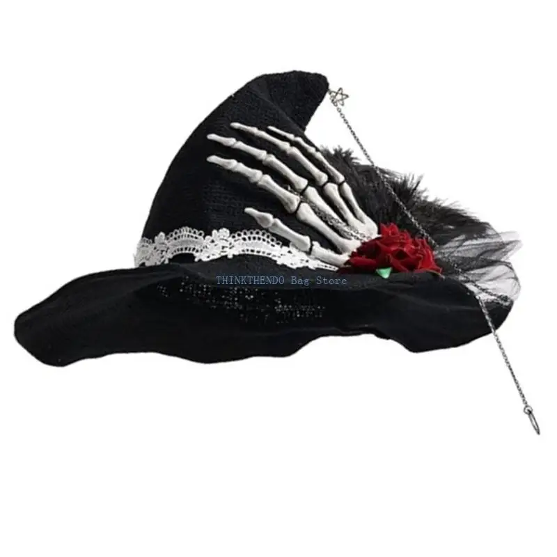 340D Fancy Lolitas Witch Hat with Spiders Decor Gothicism Hat Creative Lolitas Styles Hat For Youth Women And Girls