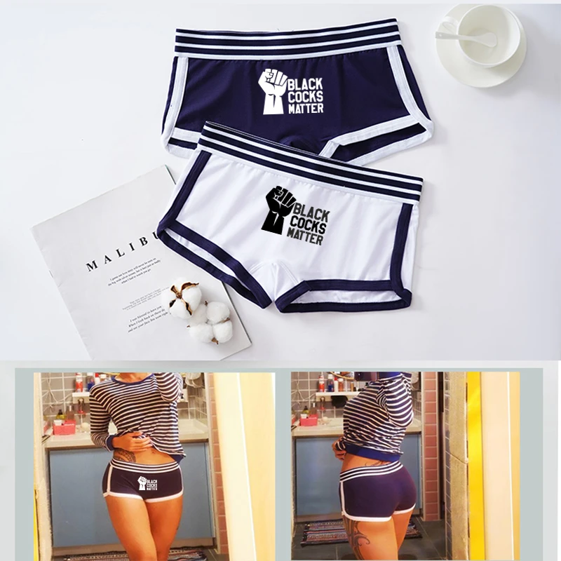 Sexy Letters Print Underwear for Women Girls Boxer Pants Boyshort Cute Panties for Ladies Cotton Underwear Comfortable Short