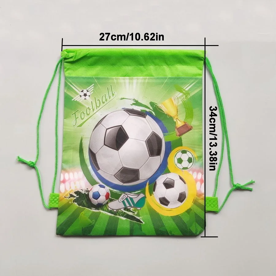 12pcs/Cartoon Football Non woven Bundle Pocket Football Enthusiast Party Gift Bag view 2