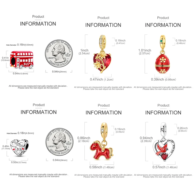 Charms aus 925 Sterling Silber, Rote Farbserie, Roter Elefant, Tier- und Fruchtperlen, Original, Passend für Damen, Jubiläums-Schmuckanhänger – Detail 2