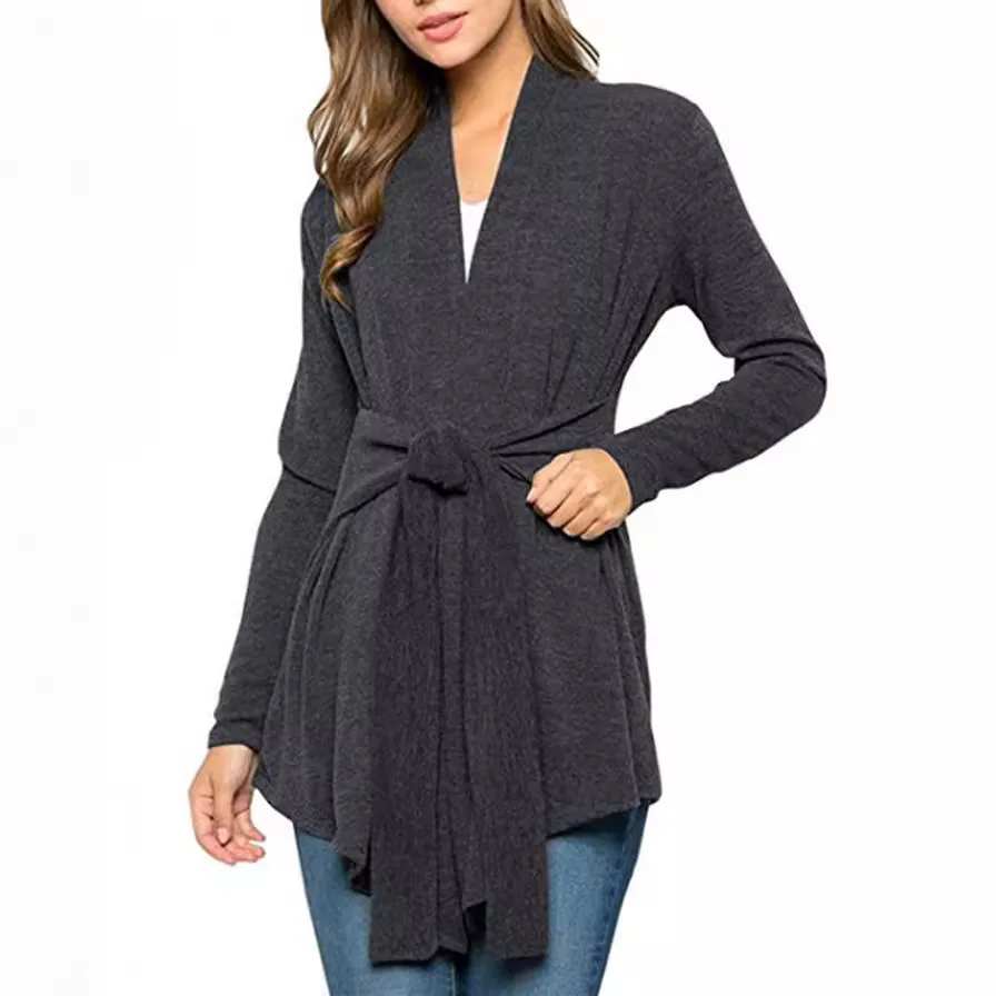 2026 Autumn Women's New Long-sleeved Strap-on Cardigan Top 4