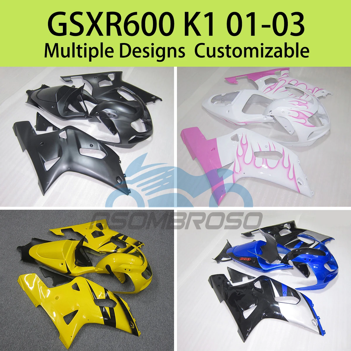 

For SUZUKI GSXR600 GSXR750 K1 2001 2002 2003 Hot Style Fairings GSXR 600 750 01 02 03 Motorcycle Fairing Kit