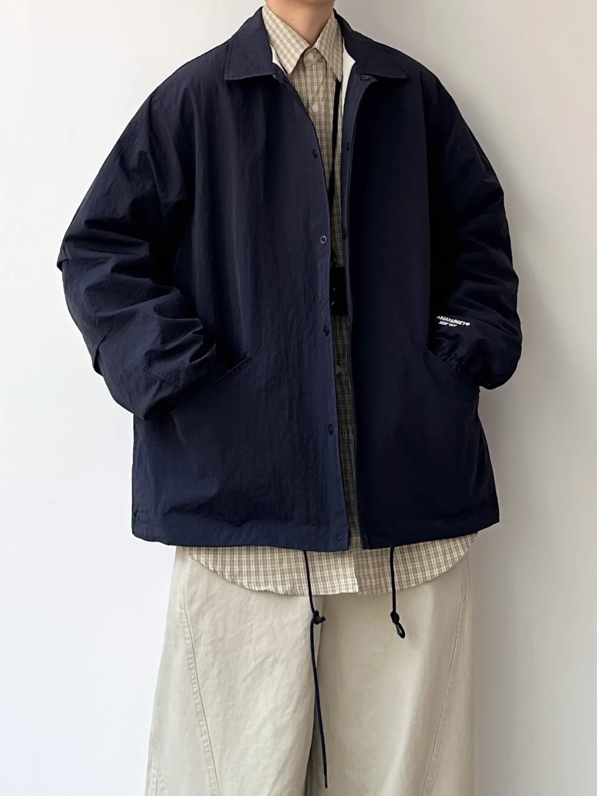 

Свободная повседневная куртка-жакет для весны и осени, модный брендовый топ, свободная повседневная верхняя одежда с отложным воротником для мужчин и женщин