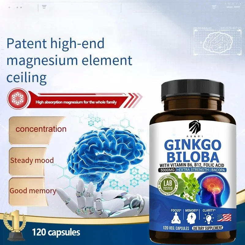 Extra Strength Ginkgo, Non-GMO, Gluten Free, Vegan, Promotes Mental Function and Memory, 120 Vegetarian Capsules