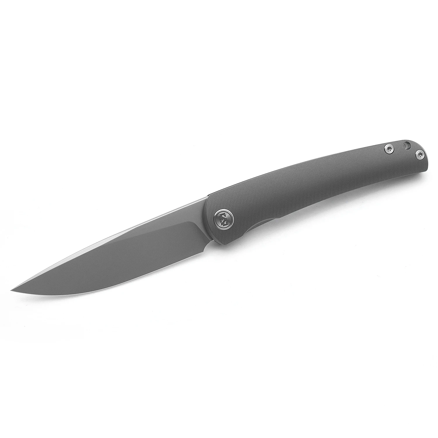 

Miguron Knives Akri Front Flipper Folding Knife 3.5" M390 Blade Dark Grey Titanium Handle Tactical Survival Pocket Knife