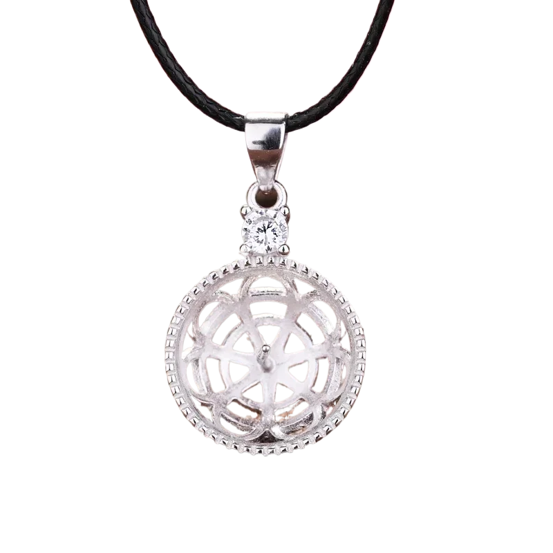 

Женская подвеска из стерлингового серебра 925 пробы с полукреплением, подходит для круглых бусин или жемчуга диаметром 13 мм, ювелирных изделий с акцентом, кубический цирконий CZ