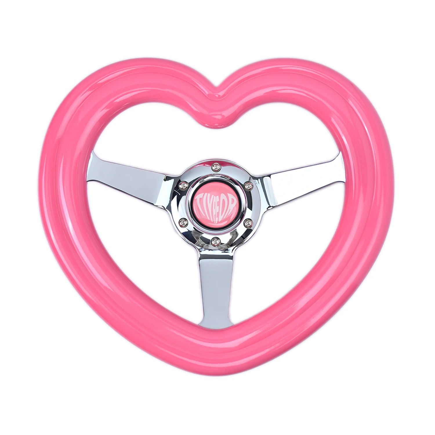 

TIYPEOR 320mm heart-shaped universal car steering wheel 40mm deep car steering wheel with hole-free bracket