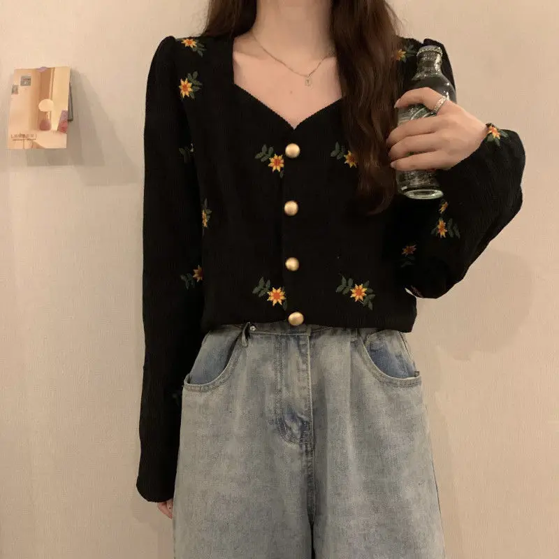 Avec manches bouffantes chemise et chemisier pour femmes nouvelle Collection 2025 tunique Promotion élégant à manches longues broderie femmes hauts