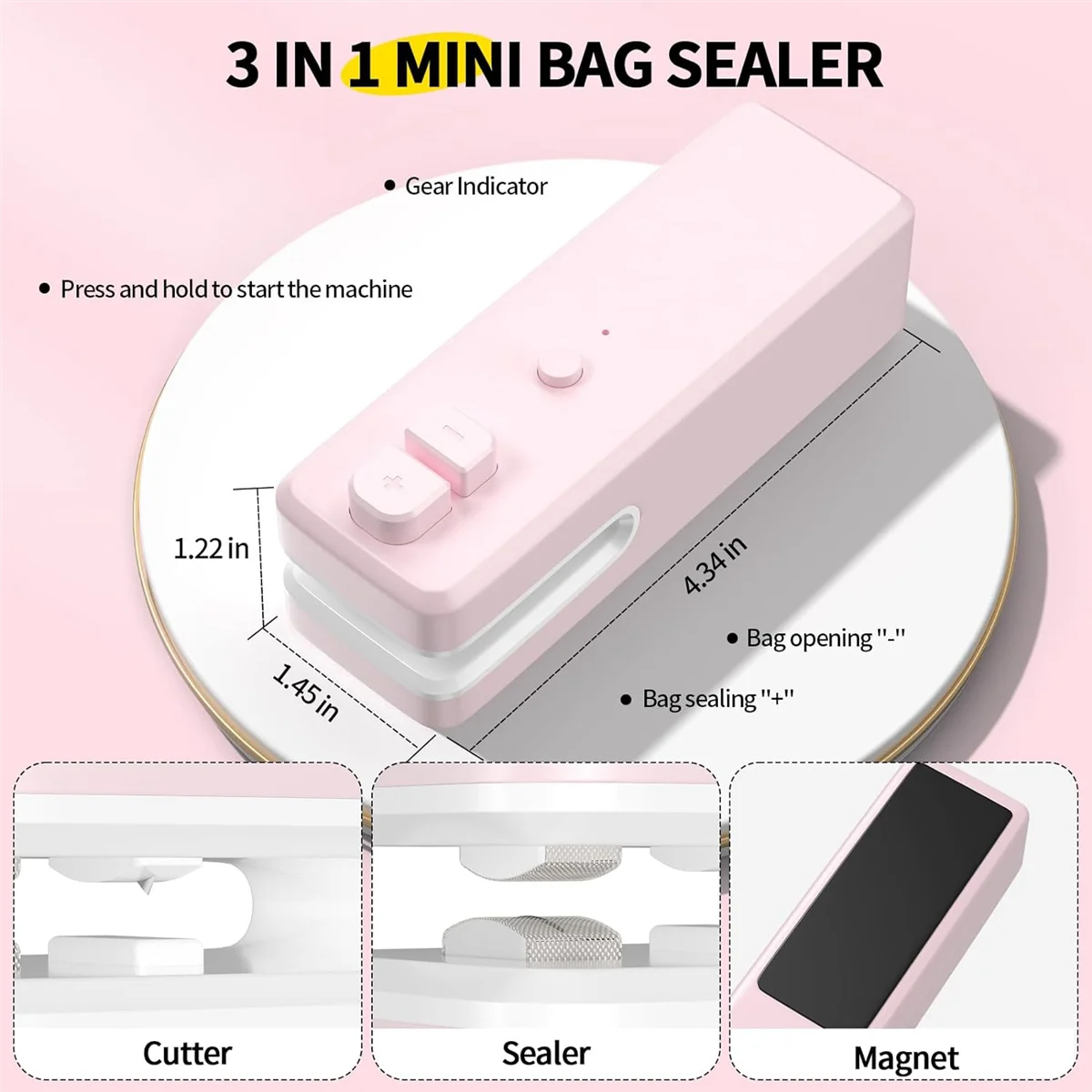 

Bag Sealer Bag Sealer , 3 in 1 Mini Bag Sealer Heat