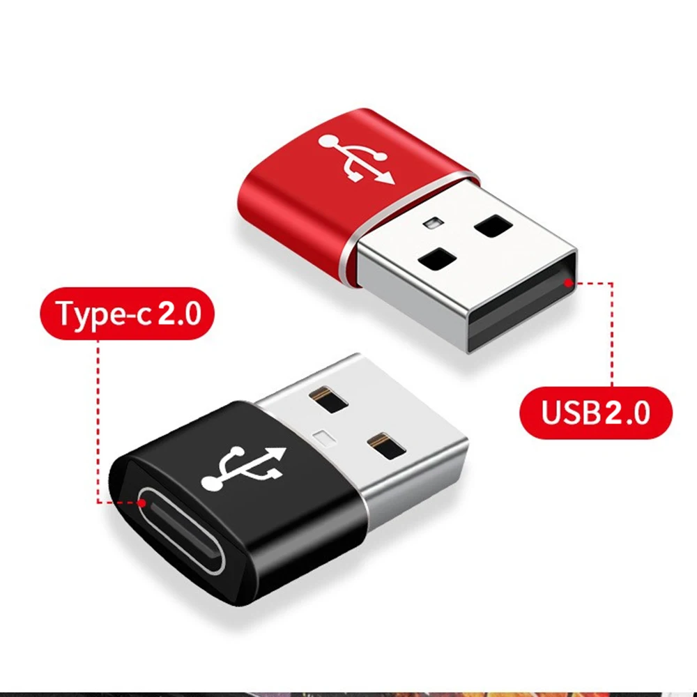 Adaptador Mini USB 2,0 A USB C, convertidor de sincronización de datos de carga rápida, tipo C hembra A USB tipo A macho, alta velocidad