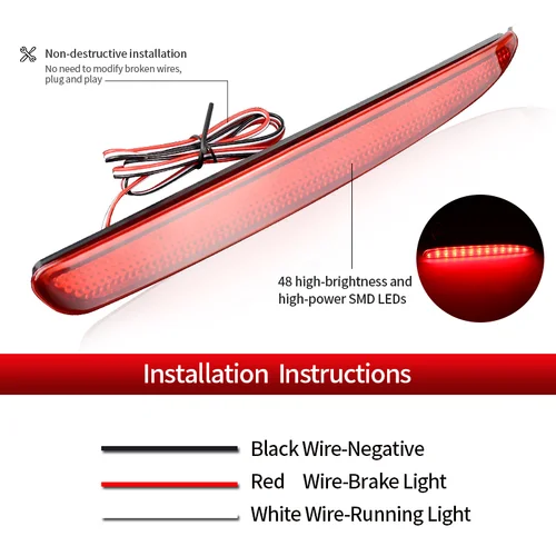 Imagen 2 del producto 2 uds 24 LED Reflector de parachoques trasero de coche luz de freno para Mazda 6 2003-2008 para Mazda6 Atenza Sport para Mazdaspeed