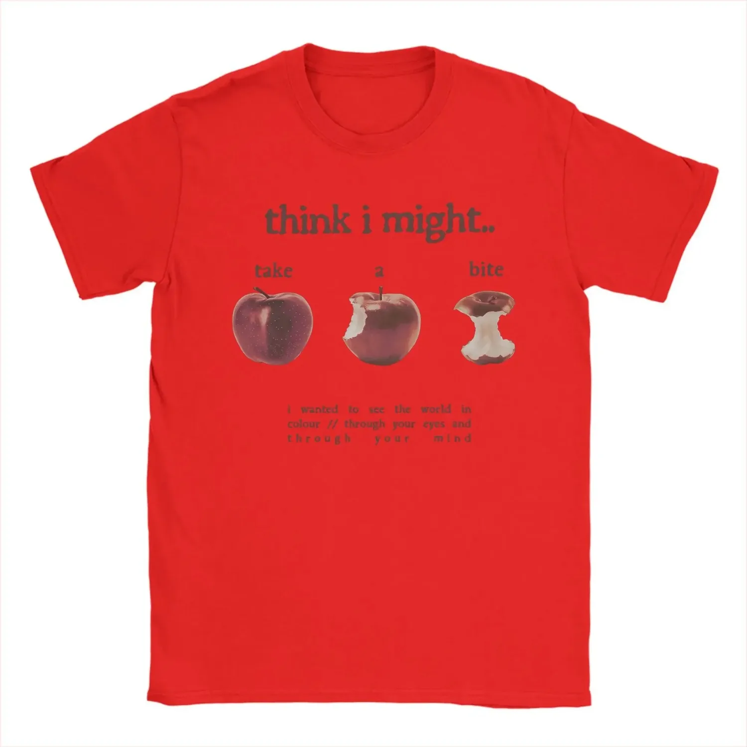 เสื้อยืด Take A Bite เสื้อผ้าแฟชั่นผู้หญิง แขนสั้น คอกลม เสื้อยืดทันสมัย เสื้อยืดลำลอง เสื้อผ้าผู้หญิง