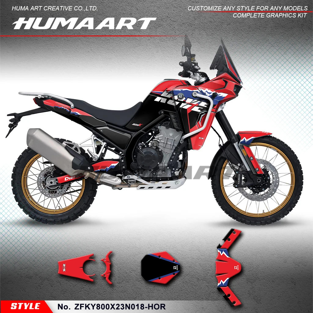 

Гоночная наклейка HUMAART Racing Graphics для KOVE 800X800 Rally 2023 2024, стандартное украшение трека, ZFKY800X23N018-HOR