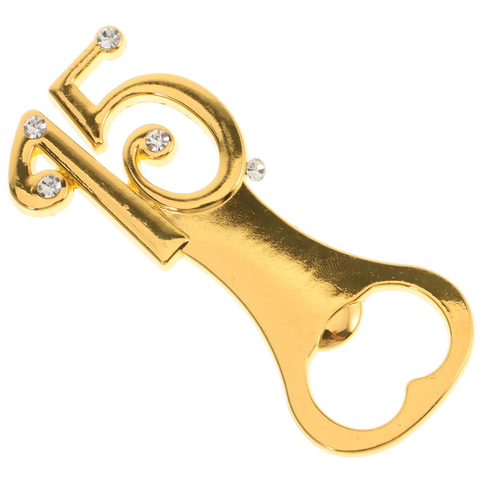 

Golden Rhinestone Bottle Opener Number 15 Creative Shape Multifunctional Beverage Opener for Party Wedding Holiday Gift Idea