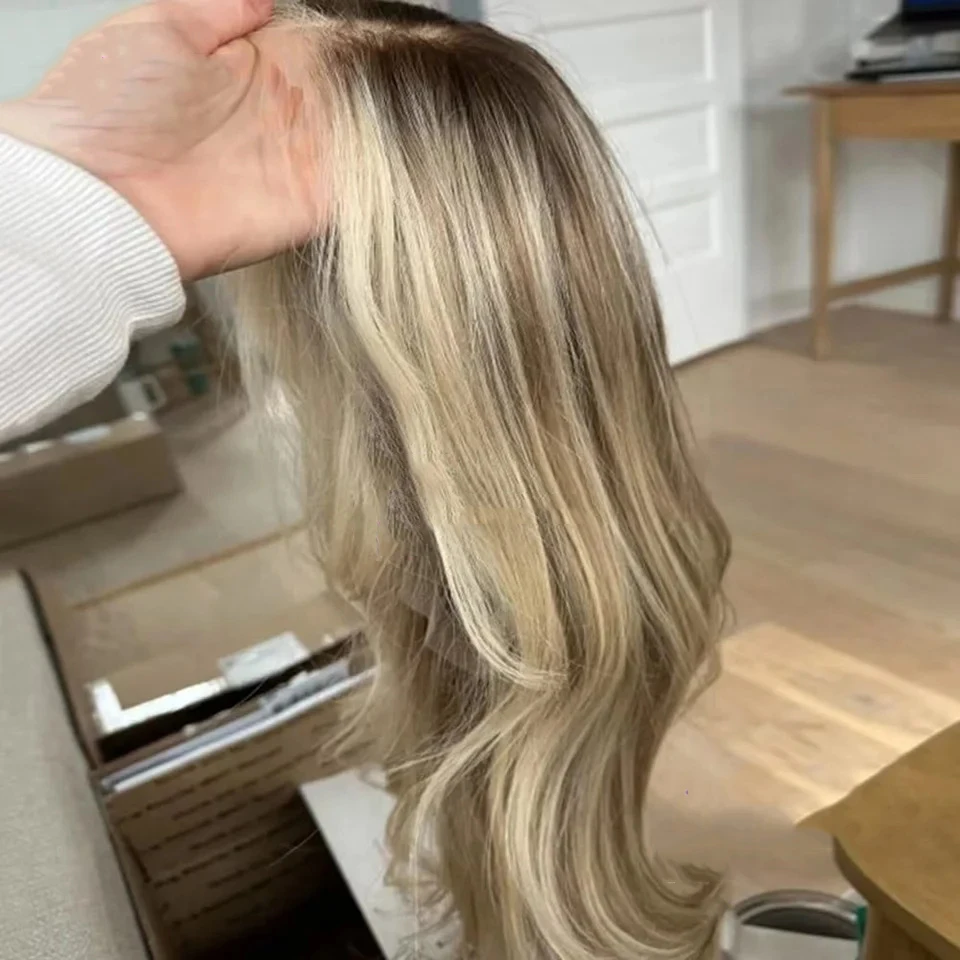 

Женский парик Luxur для косплея, синтетический, с кружевной основой, золотисто-пепельный блонд с мелированием, без клея, 13x4 HD, из премиального волокна, с блонд-оттенками