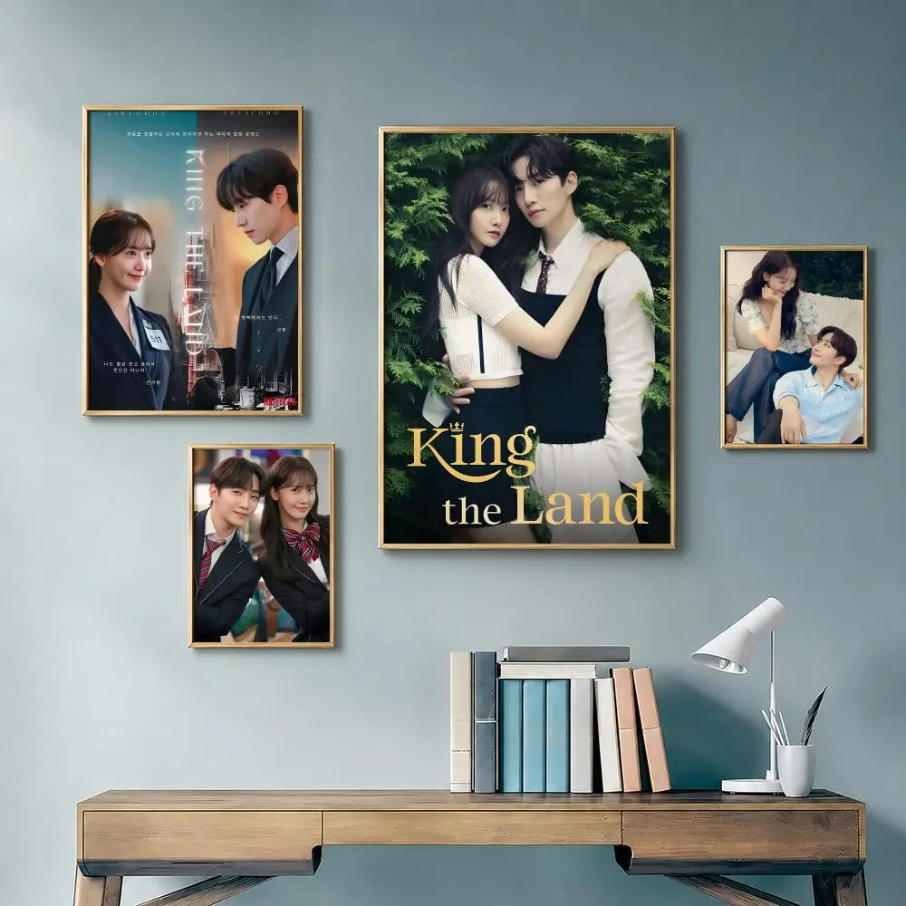 Popular Drama K-King the LandS Poster Vintage Retro Anime Poster Stickers Peel and Stick Wall Art Home Decor