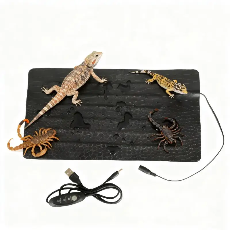 Reptile Heat Mat Waterproof Tortoise Lizard Temperature Adjustment Heat Mat AntiScratch Reptiles Heat Pad Reptile Supplies