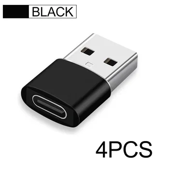 USB C타입 OTG 어댑터, USB USB-C 수-마이크로 USB C타입 암 변환기, 맥북 삼성 S20 USBC OTG 커넥터, 4 개 