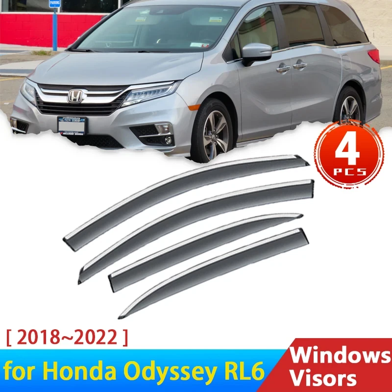 Windscreens For Honda Odyssey 5 RL6 2018~2022 2021 2020 Accessories Deflectors Car Window Visors Rain Eyebrow Guards Wind Smoke