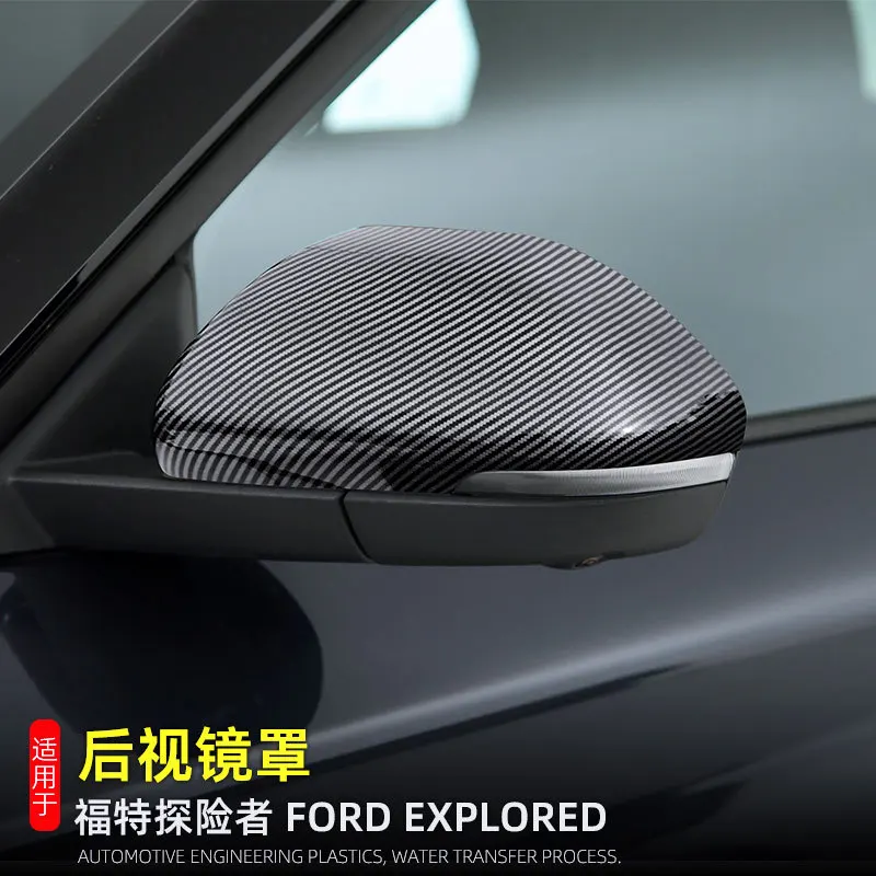 

Для LHD Ford Explorer 2020-2024 Автомобильная наклейка на боковое зеркало заднего вида, крышка крыла, внешняя дверь, чехол заднего вида, отделка из углеродного волокна