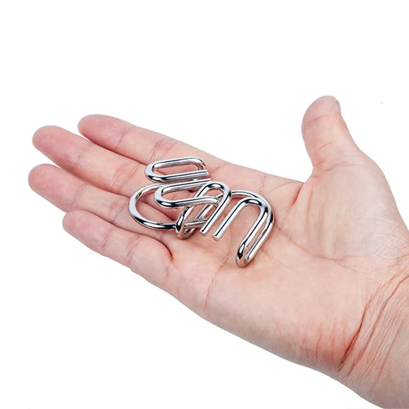 8pcs/Set Materials Metal Montessori Puzzle Wire IQ Mind Brain Teaser Puzzles for Children Adults Anti-Stress Reliever Toys Gifts