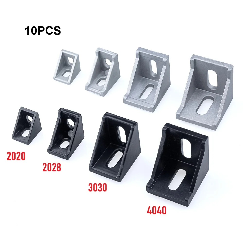 10 Stücke Eckbeschlag Winkel Aluminium Stecker Halterung Verschluss Für 2020 3030 4040 Serie industrielles Aluminiumprofil