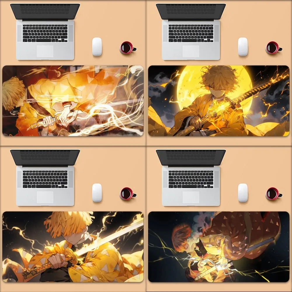 Bilibili Demon Slayer Zenitsu Agatsuma Mouse Pad Large Gaming Compute Gamer PC Keyboard Mouses Mat